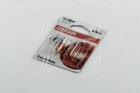 Лампа допоміжн. освітлення WY5W 12V 5W W2, 1x9, 5d (2 шт) blister (вир-во) OSRAM 2827NA-02B