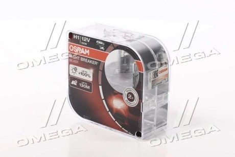 Лампа фарна H1 12V 55W P14,5s NIGHT BREAKER SILVER (+100) компл (вир-во) OSRAM 64150NBS-HCB