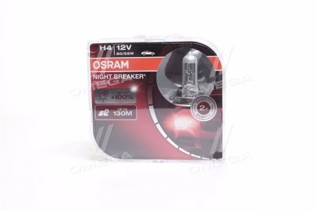 Лампа фарна H4 12V 60/55W P43t NIGHT BREAKER SILVER (+100) компл OSRAM 64193NBS-HCB (фото 1)