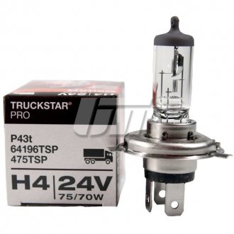 Автолампа H4 24V 75W P43t Truckstar Pro +100% Heav OSRAM 64196TSP