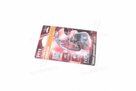 Лампа фарна H11 12V 55W PGJ19-2 NIGHT BREAKER LASER next generation (+150)blister (вір-во) OSRAM 64211NL-01B