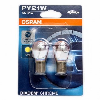 Лампа PY21W; PY21W 12V 21W BAU15S 2шт белая, свет OSRAM 7507DC02B