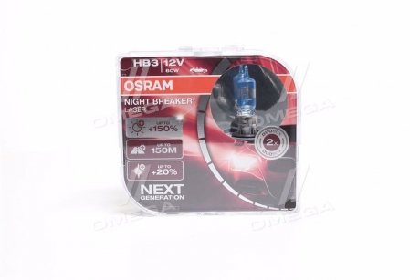 Лампа фарна HB3 60W 12V P20D NIGHT BREAKER LASER next generation (+150) компл. (вир-во) OSRAM 9005NL-HCB (фото 1)