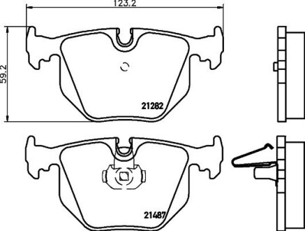 Гальмівні колодки зад. BMW 3(E46)/7(E38)/X5(E53) 94-11 (ATE) (123x59,4x17,3) PAGID 8DB355006-691
