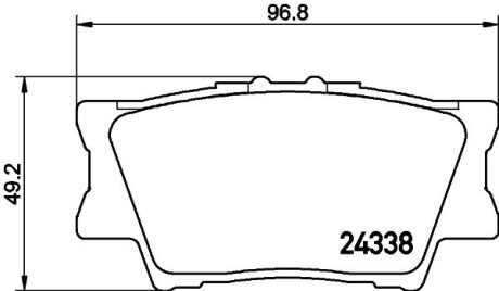 Тормозные колодки дисковые зад. Toyota Rav 4 III 2.0 VVT-i, 2.2 D-4D, 2.2 06- PAGID 8DB 355 006-881