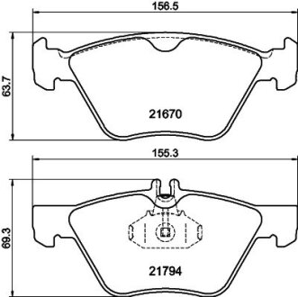 К-кт колодок перед. Mercedes E-Series (W211)/SLK-Series (W170)/CLK-Series (W208)/E-Series (W210)/Chrysler Crossfire (95-09) PAGID 8DB 355 007-861
