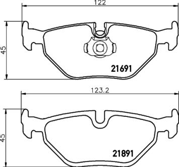 HELLA BMW Тормозные колодки задн.5 E39 95- PAGID 8DB 355 007-981