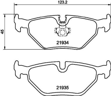 Тормозные колодки дисковые Bmw 3 E46 98- задн.. PAGID 8DB 355 008-761