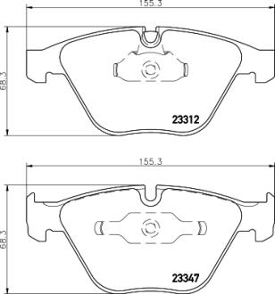 Гальмівні колодки пер. BMW 5(E60)/7(E65) 02-10 (ATE) (155,1x68,5x20,3) PAGID 8DB 355 009-271