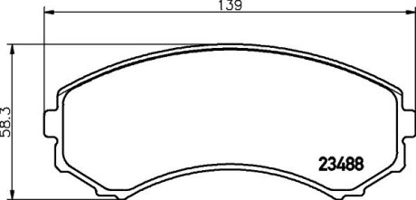 Гальмівні колодки дискові перед. Mazda Mpv I Mitsubishi Grandis, Pajero 2.0D-4.5 12.90- PAGID 8DB 355 009-461