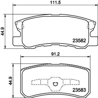 Колодки гальмівні дискові комплект; задн. PAGID 8DB 355 009-691
