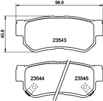 Гальмівні колодки зад. SANTA/SONATA/TUCSON/SPORTAGE 1.4-3.5 98- PAGID 8DB355009-971