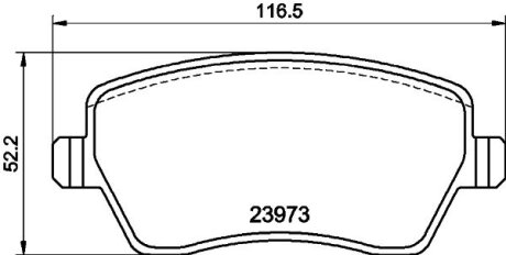 Гальмівні колодки перед. Kangoo 08- (R14) PAGID 8DB 355 010-851