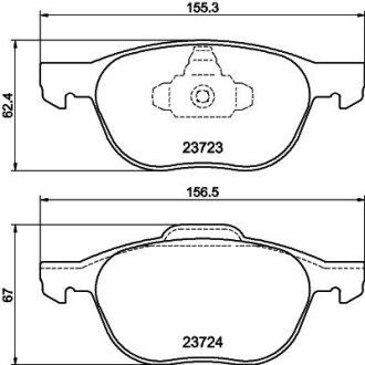 Тормозные колодки дисковые перед. Ford Focus II 04-/ Mazda Premacy 2.0 05- PAGID 8DB 355 011-191
