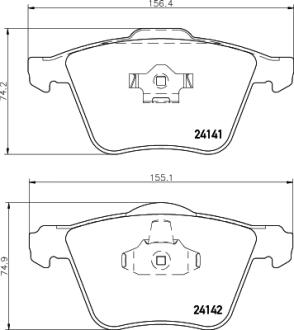 Колодки гальмівні передні Volvo XC90 02-12 (ATE) (154,9x70,8x19) PAGID 8DB355011-721