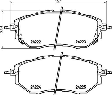 Гальмівні колодки дискові перед. Subaru Tribeca 05-/Forester 12-/Legacy 3,0 03- PAGID 8DB 355 012-031