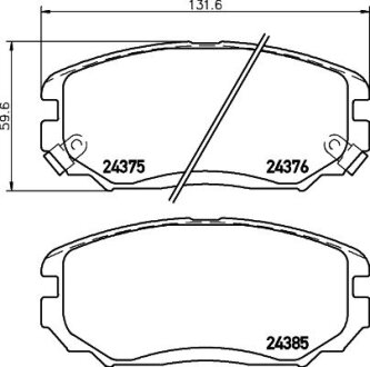 К-кт перед. гальм. колодок Hyundai Grandeur, Sonata V 2.0CRDi-3.3 05- PAGID 8DB355012-461