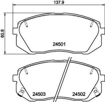 К-кт перед. тормозов. колодок Kia Sportage 2.0CRDi 08-/Hyundai IX35/IX40 11- PAGID 8DB 355 012-961