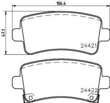 Гальмівні колодки задні Opel Insignia 08- (TRW) PAGID 8DB 355 012-991