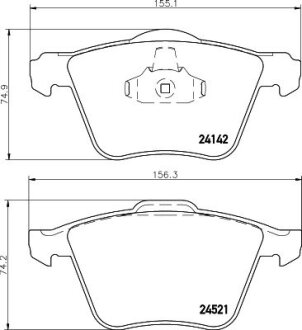 Гальмівні колодки дискові перед. Ford Galaxy 06-, Mondeo 07-,Volvo S80,V70 PAGID 8DB 355 013-001