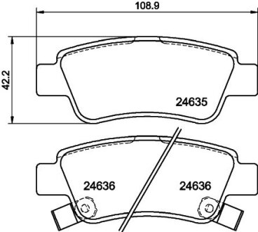 Тормозные колодки дисковые задние. Honda C-RV VIII 07- PAGID 8DB 355 013-591