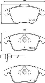 Колодки гальмівні дискові комплект; передн. PAGID 8DB 355 013-861