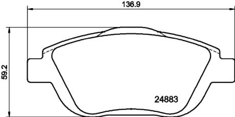 К-кт колодок перед. Citroen C3, DS3, Peugeot 2008 09- PAGID 8DB 355 014-551
