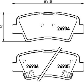 Тормозные колодки дисковые зад. Hyundai Grandeur, Sonata V, Tucson Kia Opirus, Soul Ssangyong Korando 1.6-3.3 05- PAGID 8DB 355 014-571