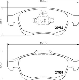 Гальмівні колодки перед. Megane 09-/Duster 10-/Dokker 13- PAGID 8DB 355 014-791