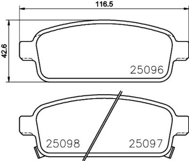 Гальмівні колодки дискові зад. (15"&16") Opel Astra J 1.3 CDTI 09-/Chevrolet Cruze 2.0 CDI 09- PAGID 8DB 355 015-221