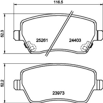 Тормозные колодки дисковые перед. Nissan Micra IV, Note 1.2/1.5 D 05.10- PAGID 8DB 355 015-981