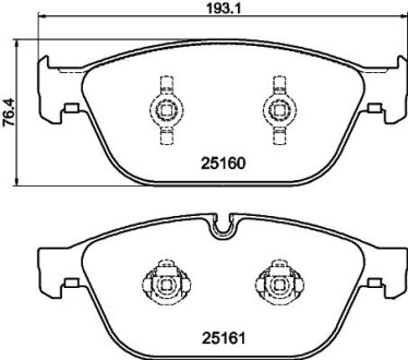 К-кт перед. тормозов. колодок Audi A8, Q5 2.0-6.3 11.09- PAGID 8DB 355 016-021