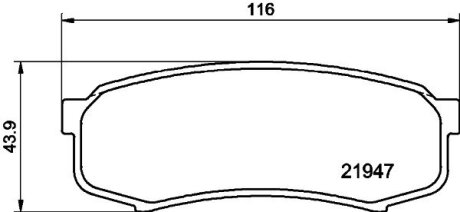 HELLA TOYOTA Тормозные колодки задн. Land Cruiser J7,80/90,Prado,FJ Cruiser,Mitsubishi Pajero IV PAGID 8DB 355 016-831