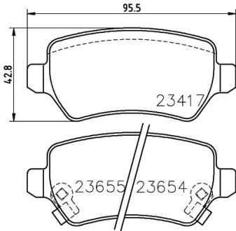 Тормозные колодки дисковые комплект; задн. PAGID 8DB355018781