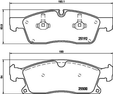 Гальмівні колодки перед. DB M-class (W166) 2.1D-6.4i 10-/Jepp Grand Cherokee IV PAGID 8DB 355 019-701