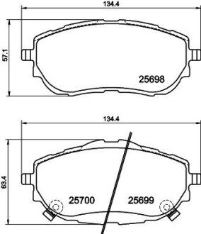 Гальмівні колодки перед. Auris/Corola 12- PAGID 8DB 355 020-281