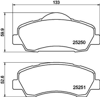 Гальмівні колодки дискові перед. Citroen C-Elysee 12-/Peugeot 308 13- PAGID 8DB 355 020-771