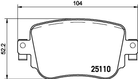 HELLA VW Колодки тормозные задн.Audi A1/Q3,Caddy IV 15-,Skoda Octavia III,Sharan 12- PAGID 8DB 355 021-291