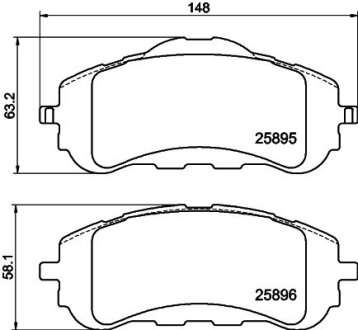 Гальмівні колодки дискові перед. Peugeot 308 II 1.2-2.0D 2013- PAGID 8DB 355 021-321