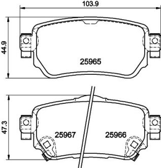 Гальмівні колодки дискові зад. Nissan Qashqai II Renault Kadjar 1.2-1.6D 11.13- PAGID 8DB 355 021-491