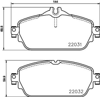 Колодки гальмівні передн. W205/W213/C238 13- PAGID 8DB355021-551
