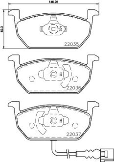 Колодки тормозные перед. Audi A3 Seat Leon, Leon Sc, Leon St Skoda Octavia Vw Golf Alltrack, Golf Sportsvan, Golf Vii 1.0-2.0D 08.12- PAGID 8DB 355 021-951