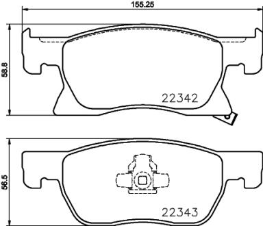 Гальмівні колодки перед. Astra K 15- PAGID 8DB 355 024-771
