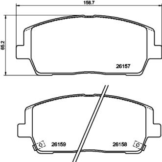 Тормозные колодки дисковые перед. Hyundai Santa Fe Kia Sorento 2.0D/2.2D/2.4 01.15- PAGID 8DB 355 040-011