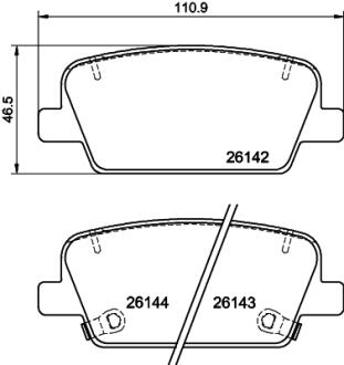 Гальмівні колодки дискові Hyundai Santa Fe 2.0D/2.2D/2.4 07.18- PAGID 8DB 355 040-081