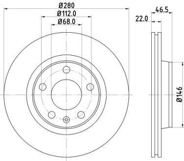 Диск тормозной VW Passat 96-00 PAGID 8DD 355 105-531 (фото 1)