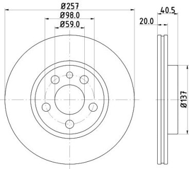 Тормозной диск перед. Scudo/Jumpy/Expert 96-06 PAGID 8DD355105-621
