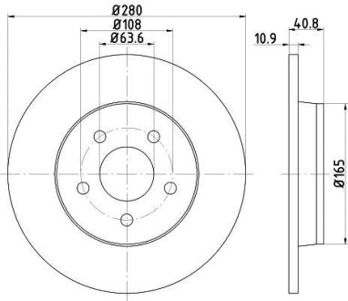 Диск тормозной зад.Volvo C30, C70 Ii, S40 Ii, V40, V50 Ford C-Max, Focus C-Max, Focus Ii 1.5-2.5 10.03- PAGID 8DD 355 111-401
