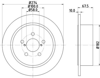 Диск гальмівний зад. Subaru Legacy 02/08- PAGID 8DD 355 114-641