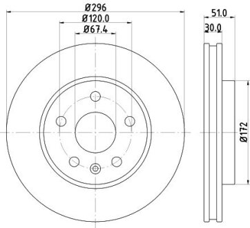 Гальмівний диск передній Ø 296mm Opel Insignia 1.6/1.8/2.0 08- PAGID 8DD 355 116-031